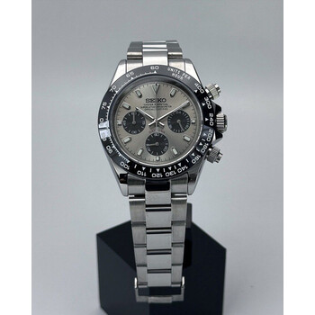 Custom Seiko Mod • Rhodium Grey Daytona Quartz Chronograph • 39.5mm